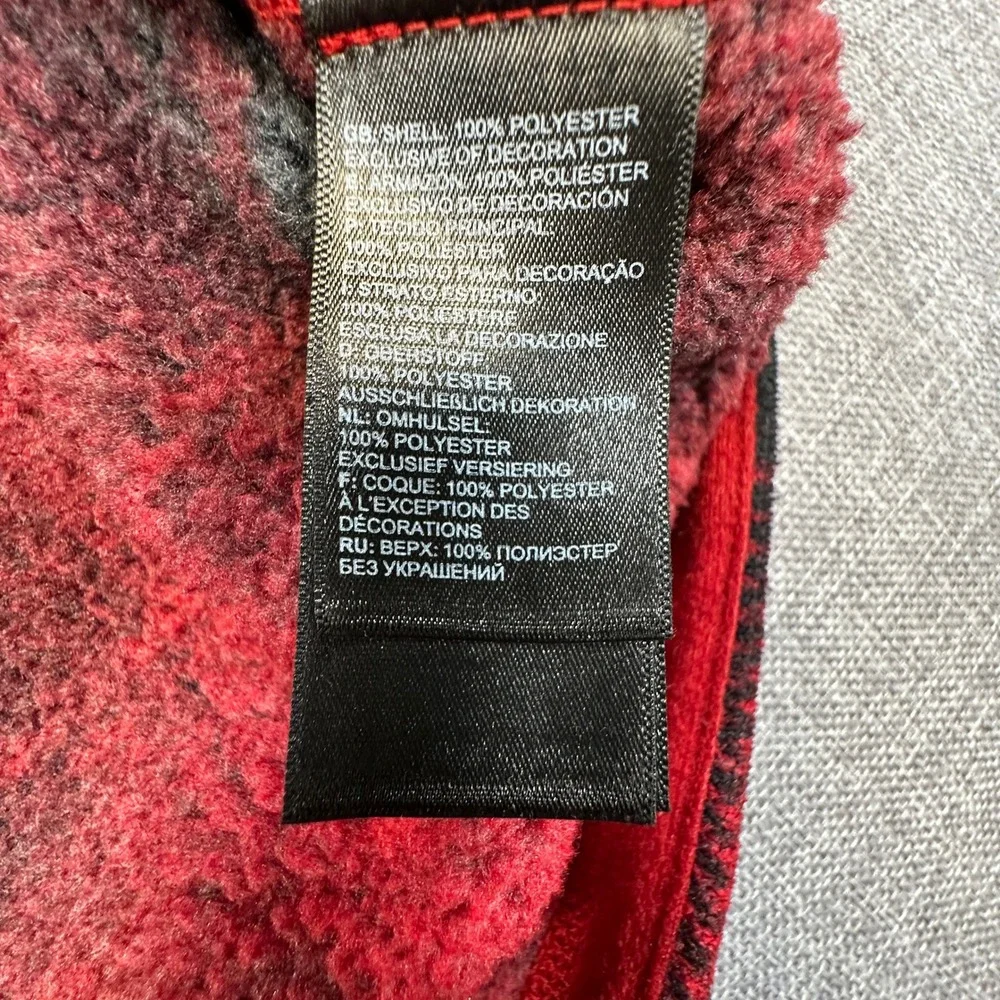 The North Face Gordon Lyons 1/4 Zip Fleece Mens Large‎ Cardinal Red Ombre Plaid